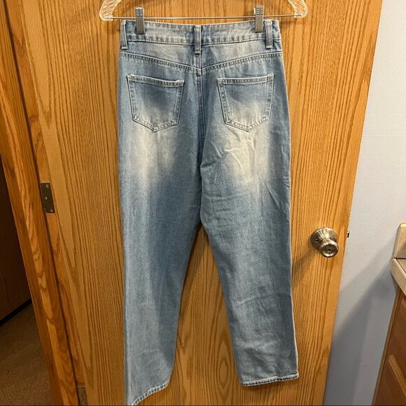 NEW Bamboo Deconstructed & Distressed High Rise Skinny Mom Jeans Juniors Size 1 - Picture 4 of 9